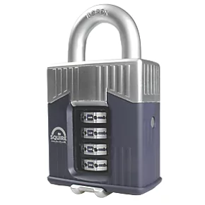 Squire Warrior Armoured Steel Weatherproof Combination Padlock 55mm 3 Squire Warrior Armoured Steel Weatherproof Combination Padlock 55mm