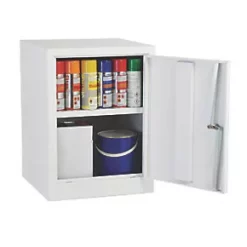 1-Shelf Acid Cabinet White 457 x 457 x 609mm -Padlocks Sales 124VV A2