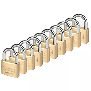 Burg-Wachter Brass Keyed Alike Padlocks 50mm 10 Pack 3 Burg-Wachter Brass Keyed Alike Padlocks 50mm 10 Pack