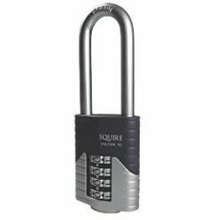 Squire Vulcan Die-Cast Steel Weatherproof Long Shackle Combination High Security Padlock 50mm