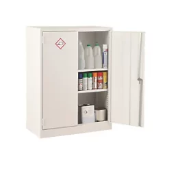 2-Shelf Acid Cabinet White 915 x 457 x 1219mm -Padlocks Sales 209VV A2