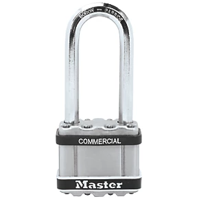 Master Lock Excell Laminated Steel Weatherproof Long Shackle Padlock 51mm 3 Master Lock Excell Laminated Steel Weatherproof Long Shackle Padlock 51mm