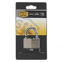 Smith & Locke Laminated Steel Weatherproof Padlock 50mm -Padlocks Sales 3079X A2