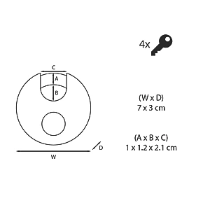 Master Lock Excell Stainless Steel Keyed Alike Weatherproof Disc Padlock 70mm 6 Master Lock Excell Stainless Steel Keyed Alike Weatherproof Disc Padlock 70mm - Image 4