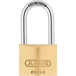 Abus Premium 65 Brass Long Shackle Padlock 40mm