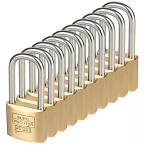 Burg-Wachter Brass Keyed Alike Water-Resistant Padlocks 40mm 10 Pack 3 Burg-Wachter Brass Keyed Alike Water-Resistant Padlocks 40mm 10 Pack