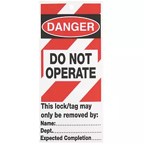 'Danger Do Not Operate' Safety Maintenance Tags 10 Pack 4 'Danger Do Not Operate' Safety Maintenance Tags 10 Pack - Image 2