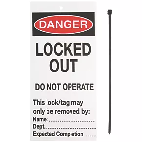 'Danger Locked Out' Safety Maintenance Tags 10 Pack 4 'Danger Locked Out' Safety Maintenance Tags 10 Pack - Image 2
