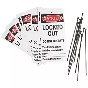 'Danger Locked Out' Safety Maintenance Tags 10 Pack 3 'Danger Locked Out' Safety Maintenance Tags 10 Pack
