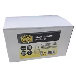 Smith & Locke Brass Keyed Alike Padlock 30mm 10 Pack -Padlocks Sales 665PG A3