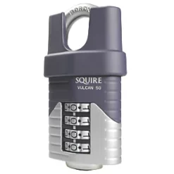 Squire Vulcan Die-Cast Steel Weatherproof Closed Shackle Combination High Security Padlock 50mm