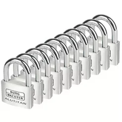 Burg-Wachter Aluminium Keyed Alike Padlocks 60mm 10 Pack