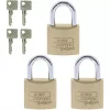 Sterling Brass Keyed Alike Long Shackle Padlock 30mm 3 Pack -Padlocks Sales 748PH P