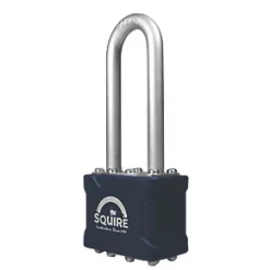 Squire Stronglock Laminated Steel Weatherproof Long Shackle Padlock 44mm