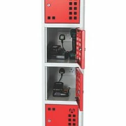 Armorgard PWS6 6-Door Tool & Equipment Storage with Charging Sockets Light Grey with Red Doors -Padlocks Sales 831PT A2