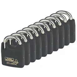 Burg-Wachter Brass Keyed Alike Water-Resistant Padlocks 40mm 10 Pack